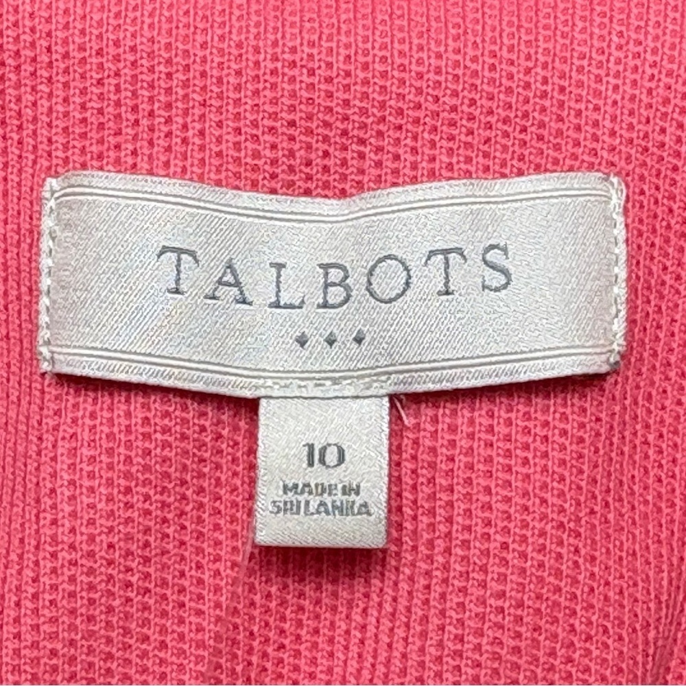NEW Talbots Cotton Knit Blazer Jacket Size 10 Coral Lined Back Vent Classic - Picture 9 of 11